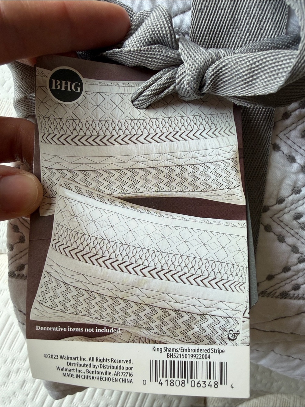 Better Homes & Gardens embroidered striped shams